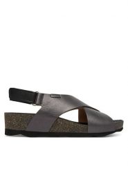 Pikolinos Sandały Mahon W9E-0912Clc1 Szary. Szare sandały Pikolinos, bez wzorów, ze skóry, bez obcasa, na koturnie, bez zapięcia. Za 489.99 zł.