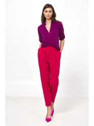 Nife Bluzka w kolorze fioletowym rozmiar: 42. Różowe bluzki Nife, bez wzorów, bez kołnierzyka, bez ramiączek. Za 135.49 zł.