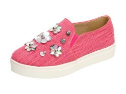 Różowe tenisówki, buty damskie Vices 3061-20. Czerwone trampki vices, bez wzorów, z tkaniny, bez zapięcia. Za 89.00 zł.