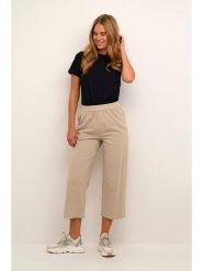 Kaffe Spodnie w kolorze beżowym rozmiar: 36. Brązowe spodnie materiałowe Kaffe, bez wzorów, z bawełny. Za 61.60 zł.