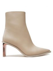 Calvin Klein Botki Ankle Boot 70 Lth HW0HW02092 Beżowy. Brązowe botki Calvin Klein, bez wzorów, ze skóry, bez obcasa, na słupku, bez zapięcia. Za 999.99 zł.