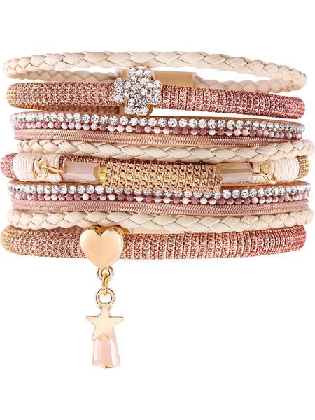 MENTHE À L'O Bransoletka z kryształami rozmiar: onesize. Różowe bransoletki MENTHE À L'O, z kryształem, złote. Za 165.71 zł.