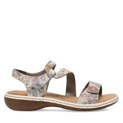 Sandały Rieker. Sandały Rieker, bez wzorów, bez obcasa, na płaskiej podeszwie, bez zapięcia. Za 299.99 zł.