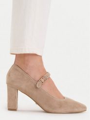 MEXX Czółenka EO-WS3990-02 Beżowy. Brązowe czółenka Mexx, bez wzorów, bez obcasa, bez zapięcia. Za 349.99 zł.