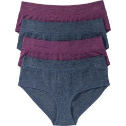 Figi "panty" (4 pary) bonprix jeżynowy melanż - niebieski melanż. Bokserki damskie marki bonprix. Za 39.96 zł.