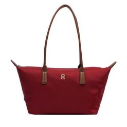 Torebka Tommy Hilfiger. Czerwone shopper bag Tommy Hilfiger, bez wzorów, bez dodatków. Za 409.99 zł.
