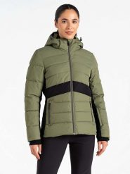 Dare 2b Kurtka narciarska "Glacial" w kolorze khaki rozmiar: 44. Brązowe kurtki narciarskie Dare 2b, bez wzorów, bez kaptura, narciarskie. Za 357.45 zł.
