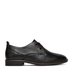 Półbuty Lasocki. Czarne półbuty wsuwane Lasocki, bez wzorów, bez obcasa, na płaskiej podeszwie. Za 219.99 zł.