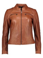 Bugatti Skórzana kurtka w kolorze jasnobrązowym rozmiar: 42. Brązowe kurtki Bugatti, bez wzorów, ze skóry, bez kaptura. Za 717.99 zł.