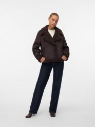 Vero Moda Kurtka przejściowa w kolorze ciemnobrązowym rozmiar: XL. Brązowe kurtki Vero Moda, xl, bez wzorów, bez kaptura. Za 252.99 zł.