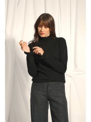 Just Cashmere Kaszmirowy sweter "Trila" w kolorze czarnym rozmiar: L. Czarne swetry Just Cashmere, l, bez wzorów, z kaszmiru, bez ramiączek. Za 264.77 zł.