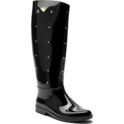 Kalosze EMPORIO ARMANI - X3O168 XL533 K002 Black/Gold. Czarne kalosze Emporio Armani, z materiału. Za 1,239.00 zł.