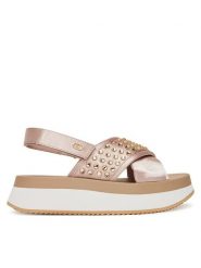 Liu Jo Sandały Dreamy Sandal 02 BA5089 TX001 Różowy. Czerwone sandały Liu Jo, bez wzorów, z materiału, bez obcasa, na płaskiej podeszwie, bez zapięcia. Za 469.99 zł.