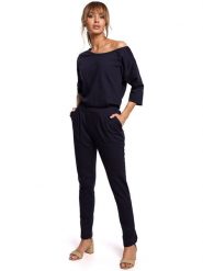 Made of emotion Kombinezon w kolorze granatowym rozmiar: XXL. Niebieskie kombinezony Made Of Emotion, xxl, bez wzorów, z bawełny, bez kołnierzyka, bez ramiączek. Za 228.95 zł.