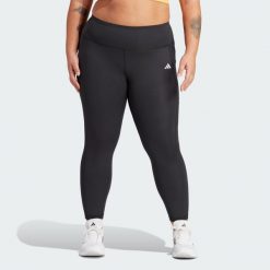 Legginsy Optime Full-Length (Plus Size). Czarne legginsy adidas, bez wzorów, z materiału, sportowe. Za 279.00 zł.