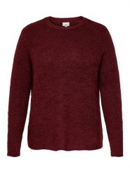 ONLY Sweter w kolorze bordowym rozmiar: M-46/48. Czerwone swetry ONLY, m, bez wzorów, ze splotem, bez ramiączek. Za 114.17 zł.