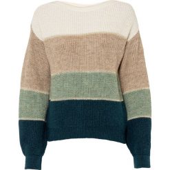 Sweter. Brązowe swetry bonprix, bez wzorów, bez ramiączek. Za 112.99 zł.
