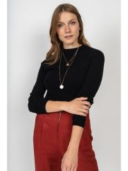 Perfect Cashmere Kaszmirowy sweter "Kylie" w kolorze czarnym rozmiar: S. Czarne swetry Perfect Cashmere, s, bez wzorów, z kaszmiru, bez ramiączek. Za 408.95 zł.