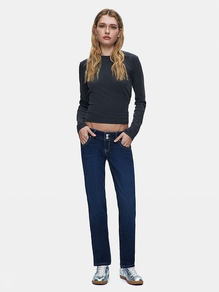LTB Dżinsy "Molly 200" - Slim fit - w kolorze granatowym rozmiar: W28/L34. Niebieskie jeansy LTB, l, z aplikacjami, ze skóry, klasyczne. Za 170.87 zł.