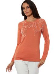Creation L Sweter w kolorze pomarańczowym rozmiar: 42. Pomarańczowe swetry creation L, l, bez wzorów, bez ramiączek. Za 73.45 zł.