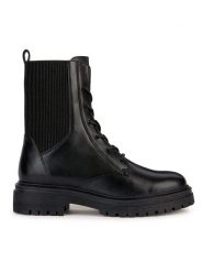 Geox Botki "Iridea" w kolorze czarnym rozmiar: 38. Czarne botki Geox, bez wzorów, z materiału, bez obcasa, bez zapięcia. Za 355.78 zł.