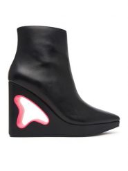 United Nude Botki Void Bootie 110300116 Czarny. Czarne botki United Nude, bez wzorów, ze skóry, bez obcasa, na koturnie, bez zapięcia. Za 2,379.00 zł.