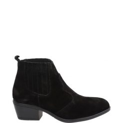 CZARNE BOTKI 10608 BLACK. Czarne botki Venezia, bez wzorów, ze skóry, bez obcasa, bez zapięcia. Za 209.00 zł.
