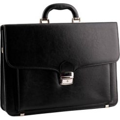 Elegancka teczka damska TIZANO T07 czarna. Czarne aktówki TIZANO, bez wzorów, ze skóry ekologicznej, duże. Za 205.00 zł.