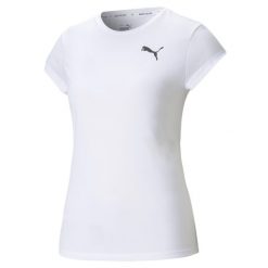 T-shirt z krótkim rękawem damski Puma ACTIVE. Białe t-shirty Puma, xs, bez wzorów, sportowe, bez kołnierzyka, bez ramiączek. Za 133.00 zł.