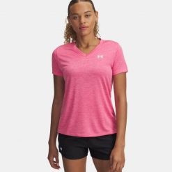 Koszulka Damska Sportowa Under Armour Tech Ssv-Twist. Czerwone t-shirty sportowe Under Armour, bez wzorów, bez ramiączek, na fitness i siłownię. Za 94.99 zł.