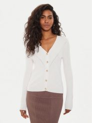 Guess Kardigan Kailey W4GR41 Z2U00 Biały Regular Fit. Białe swetry Guess, xs, z aplikacjami, z wiskozy, bez ramiączek. Za 429.99 zł.