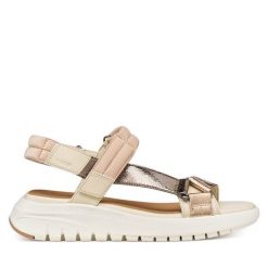 Sandały Geox. Sandały Geox, bez wzorów, bez obcasa, na płaskiej podeszwie, bez zapięcia. Za 419.99 zł.