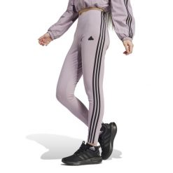 Legginsy fitness damskie ADIDAS. Białe legginsy adidas, bez wzorów, z bawełny, sportowe. W wyprzedaży za 99.99 zł.