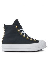 Converse Trampki Chuck Taylor All Star Lift Platform Star Studded A05453C Czarny. Czarne trampki Converse, bez wzorów, z materiału, retro, bez zapięcia. Za 269.99 zł.
