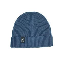 Czapka dzianinowa Beanie - rozmiar uniwersalny - (niebieska). Niebieskie czapki z daszkiem SURF MONKEY, bez wzorów, z dzianiny. Za 119.95 zł.