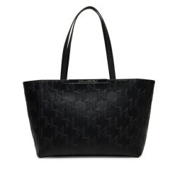 Torebka KARL LAGERFELD. Czarne shopper bag KARL LAGERFELD, bez wzorów, bez dodatków. Za 709.99 zł.