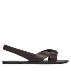 Sandały Vagabond Shoemakers. Brązowe sandały Vagabond Shoemakers, bez wzorów, bez obcasa, na płaskiej podeszwie, bez zapięcia. Za 429.99 zł.