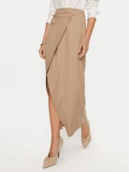 ARTIGLI Spódnica midi ACGO000665 Beżowy Regular Fit. Brązowe spódnice Artigli, bez wzorów, z syntetyku, midi. Za 199.99 zł.