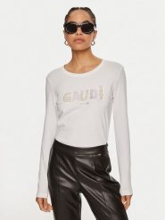 Gaudi Bluzka 421BD64035 Biały Regular Fit. Białe bluzki Gaudi, s, bez wzorów, z bawełny, bez kołnierzyka, bez ramiączek. Za 189.99 zł.