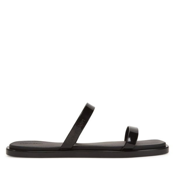 Klapki Calvin Klein. Czarne klapki Calvin Klein, bez wzorów, bez obcasa, bez zapięcia. Za 149.99 zł.
