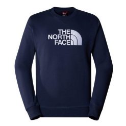 Bluza The North Face Drew Peak Crew. Niebieskie bluzy bez kaptura The North Face, uniwersalny, bez wzorów, z bawełny, bez kaptura, trekkingowe. Za 528.99 zł.