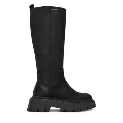 Kozaki G-Star Raw. Czarne kozaki G-Star Raw, bez wzorów, retro, bez obcasa, na płaskiej podeszwie, bez zapięcia. Za 649.99 zł.