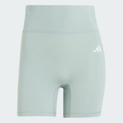 Krótkie legginsy Optime Essentials Workout. Zielone legginsy sportowe adidas, s, bez wzorów, z elastanu, z podwyższonym stanem, na fitness i siłownię, climacool (adidas). Za 179.00 zł.