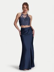Hey Kyla Sukienka wieczorowa 5AI066HK Granatowy Slim Fit. Niebieskie sukienki Hey Kyla, bez wzorów, z syntetyku, wizytowe, bez kołnierzyka, bez ramiączek. Za 549.99 zł.