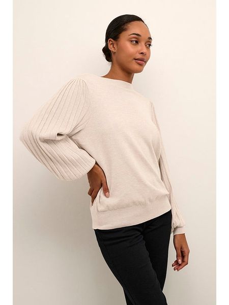 Kaffe Sweter "Alone" w kolorze beżowym rozmiar: M. Brązowe swetry Kaffe, m, bez wzorów, bez ramiączek. Za 122.38 zł.