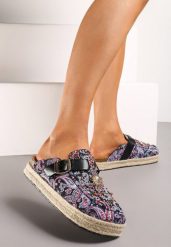 Czarne Klapki na Grubej Podeszwie z Ozdobnym Wzorem z Cyrkoniami i Sprzączką Sunetet. Czarne klapki Born2be, z aplikacjami, klasyczne, bez obcasa, na płaskiej podeszwie, bez zapięcia. Za 79.99 zł.