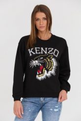 KENZO Czarna bluza TIGER VARSITY JUNGLE CREW-NEC. Czarne bluzy Kenzo, s, bez wzorów, bez kaptura. W wyprzedaży za 739.99 zł.