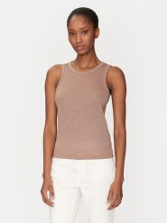 Marella Top Fasto 2515941041 Brązowy Regular Fit. Brązowe topy Marella, l, bez wzorów, z wiskozy, bez kołnierzyka, bez ramiączek. Za 299.99 zł.