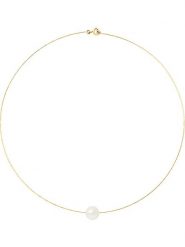 Pearline Złoty naszyjnik z perłą - dł. 42 cm rozmiar: onesize. Żółte naszyjniki Pearline, z materiału, z perłą, złote. Za 684.05 zł.