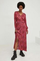 Answear Lab sukienka kolor czerwony maxi rozkloszowana. Czerwone sukienki Answear Lab, l, bez wzorów, bez kołnierzyka, bez ramiączek, maxi, rozkloszowane. Za 299.99 zł.